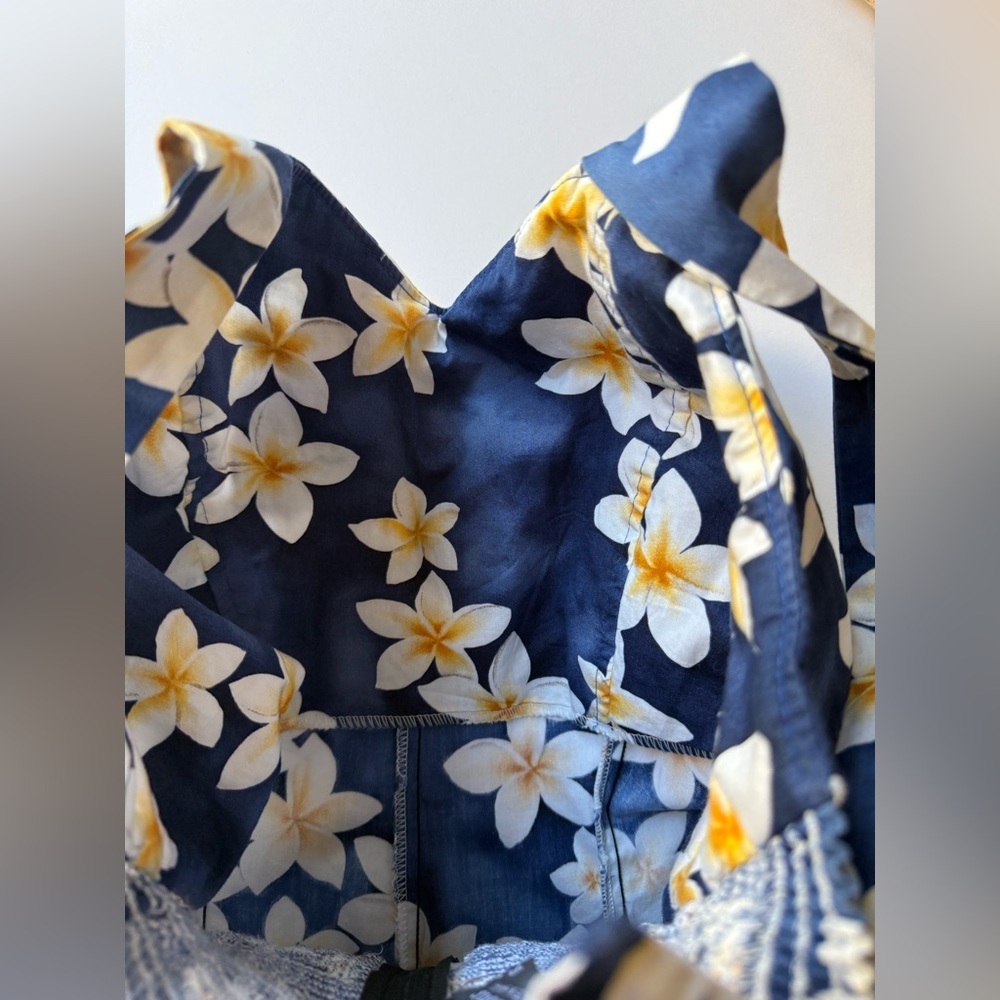ROYAL CREATIONS Floral Blue Dress 👗 💙 🌸 🏝️ 🌊 100% COTTON ✅ - Picture 11 of 16